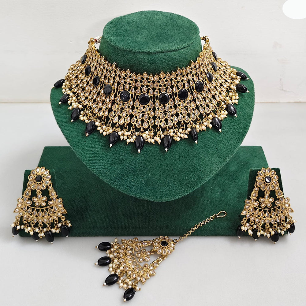 Rajwadi Collection Royal Heritage Crystal Stone And Pearl Necklace Set