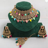 Rajwadi Collection Royal Heritage Crystal Stone And Pearl Necklace Set