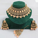 Rajwadi Collection Royal Heritage Crystal Stone And Pearl Necklace Set
