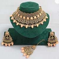 Rajwadi Collection Royal Heritage Crystal Stone And Pearl Necklace Set