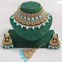 Rajwadi Collection Royal Heritage Crystal Stone And Pearl Necklace Set