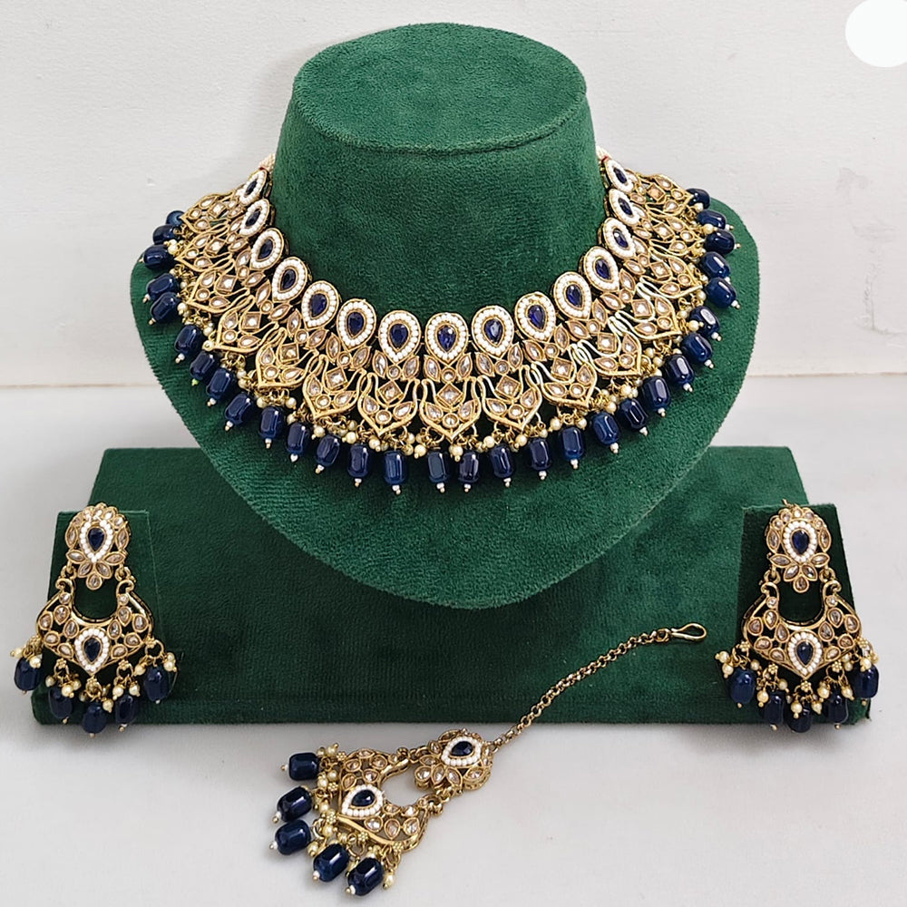 Rajwadi Collection Royal Heritage Crystal Stone And Pearl Necklace Set