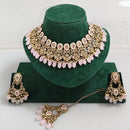 Rajwadi Collection Royal Heritage Crystal Stone And Pearl Necklace Set