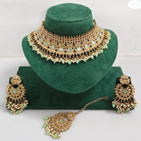 Rajwadi Collection Royal Heritage Crystal Stone And Pearl Necklace Set