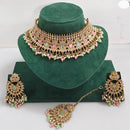Rajwadi Collection Royal Heritage Crystal Stone And Pearl Necklace Set