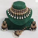 Rajwadi Collection Royal Heritage Crystal Stone And Pearl Necklace Set