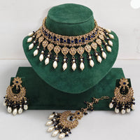 Rajwadi Collection Royal Heritage Crystal Stone And Pearl Necklace Set