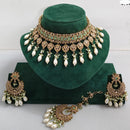 Rajwadi Collection Royal Heritage Crystal Stone And Pearl Necklace Set