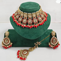 Rajwadi Collection Royal Heritage Crystal Stone And Pearl Necklace Set
