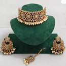 Rajwadi Collection Royal Heritage Crystal Stone And Pearl Necklace Set