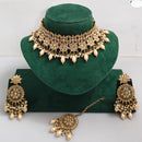 Rajwadi Collection Royal Heritage Crystal Stone And Pearl Necklace Set