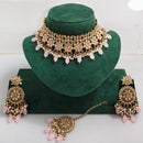 Rajwadi Collection Royal Heritage Crystal Stone And Pearl Necklace Set