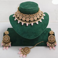 Rajwadi Collection Royal Heritage Crystal Stone And Pearl Necklace Set