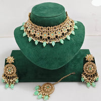 Rajwadi Collection Royal Heritage Crystal Stone And Pearl Necklace Set