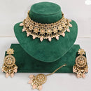 Rajwadi Collection Royal Heritage Crystal Stone And Pearl Necklace Set