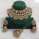 Rajwadi Collection Timeless Grace Crystal Stone And Pearl Necklace Set