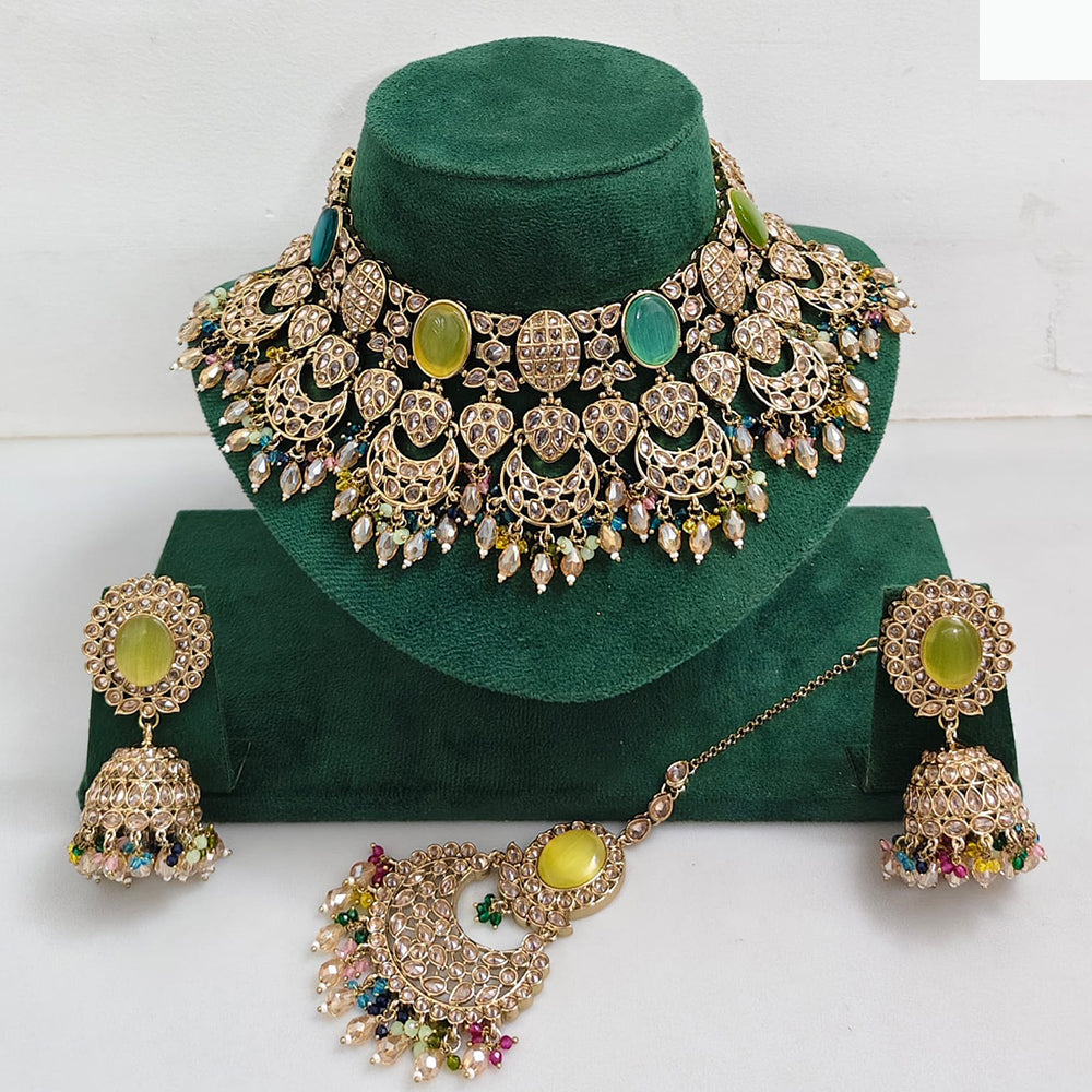 Rajwadi Collection Timeless Grace Crystal Stone And Pearl Necklace Set