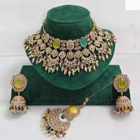 Rajwadi Collection Timeless Grace Crystal Stone And Pearl Necklace Set