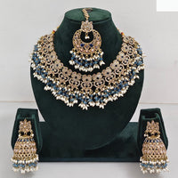 Rajwadi Collection Timeless Grace Crystal Stone And Pearl Necklace Set