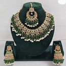 Rajwadi Collection Timeless Grace Crystal Stone And Pearl Necklace Set