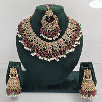 Rajwadi Collection Timeless Grace Crystal Stone And Pearl Necklace Set