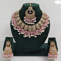 Rajwadi Collection Timeless Grace Crystal Stone And Pearl Necklace Set