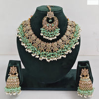 Rajwadi Collection Timeless Grace Crystal Stone And Pearl Necklace Set