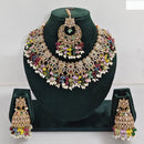 Rajwadi Collection Timeless Grace Crystal Stone And Pearl Necklace Set