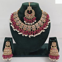 Rajwadi Collection Timeless Grace Crystal Stone And Pearl Necklace Set