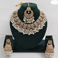 Rajwadi Collection Timeless Grace Crystal Stone And Pearl Necklace Set