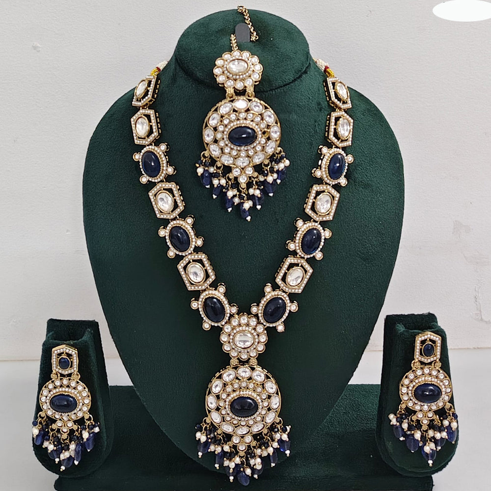 Rajwadi Collection Timeless Grace Crystal Stone And Pearl Necklace Set