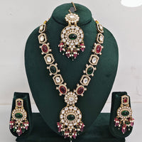Rajwadi Collection Timeless Grace Crystal Stone And Pearl Necklace Set
