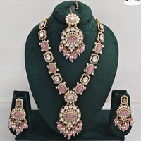 Rajwadi Collection Timeless Grace Crystal Stone And Pearl Necklace Set