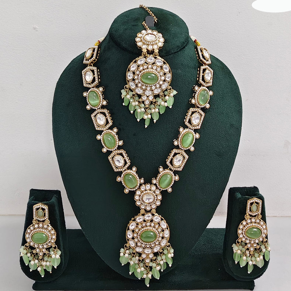 Rajwadi Collection Timeless Grace Crystal Stone And Pearl Necklace Set