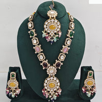 Rajwadi Collection Timeless Grace Crystal Stone And Pearl Necklace Set
