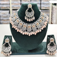 Rajwadi Collection Timeless Grace Crystal Stone And Pearl Necklace Set