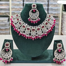 Rajwadi Collection Timeless Grace Crystal Stone And Pearl Necklace Set