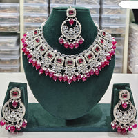 Rajwadi Collection Timeless Grace Crystal Stone And Pearl Necklace Set