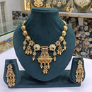 Rajwadi Collection Royal Elegance Pota Stone And Pearls Necklace Set
