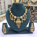 Rajwadi Collection Royal Elegance Pota Stone And Pearls Necklace Set