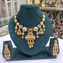 Rajwadi Collection Royal Elegance Pota Stone And Pearls Necklace Set