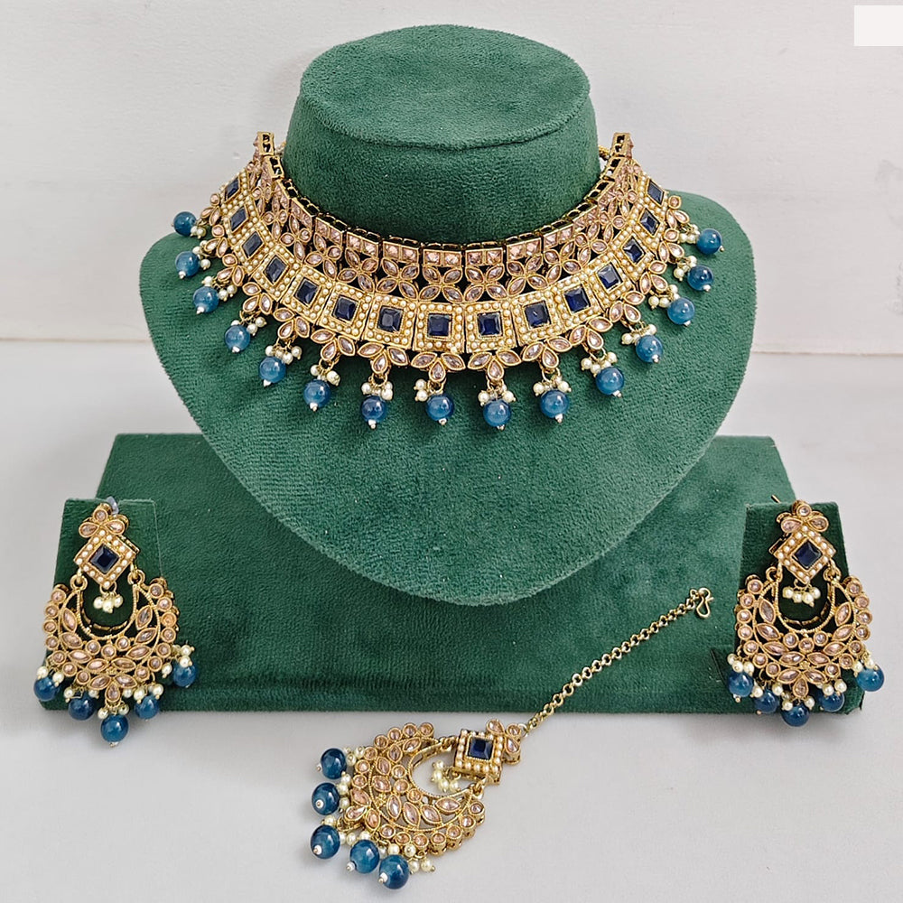 Rajwadi Collection Timeless Grace Crystal Stone And Pearl Necklace Set