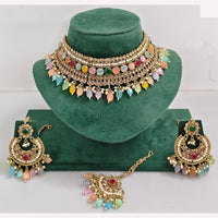 Rajwadi Collection Timeless Grace Crystal Stone And Pearl Necklace Set