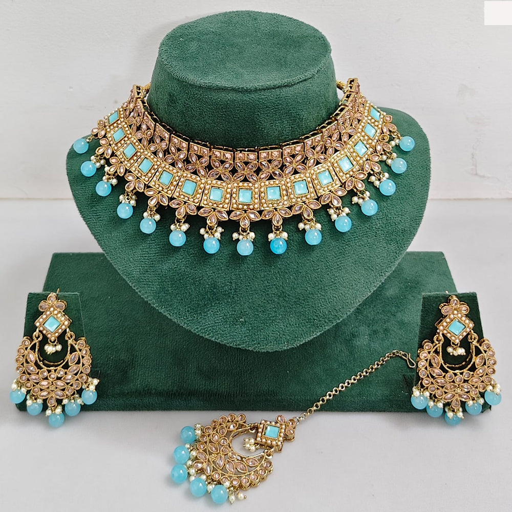 Rajwadi Collection Timeless Grace Crystal Stone And Pearl Necklace Set