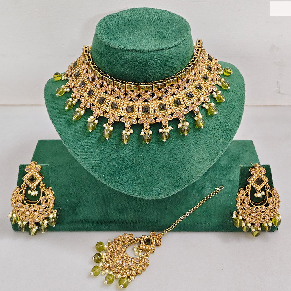 Rajwadi Collection Timeless Grace Crystal Stone And Pearl Necklace Set