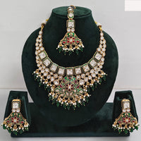 Rajwadi Collection Timeless Grace Crystal Stone And Pearl Necklace Set