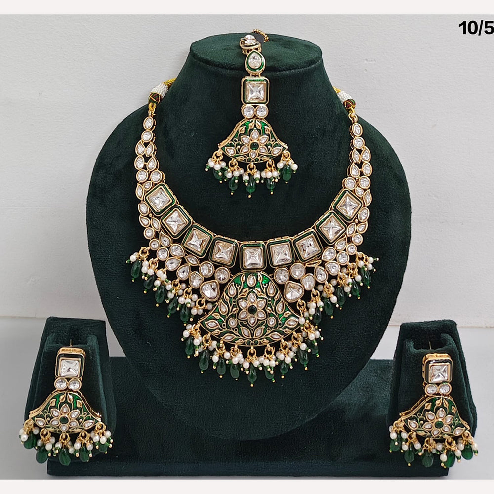 Rajwadi Collection Timeless Grace Crystal Stone And Pearl Necklace Set