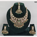 Rajwadi Collection Timeless Grace Crystal Stone And Pearl Necklace Set