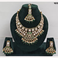 Rajwadi Collection Timeless Grace Crystal Stone And Pearl Necklace Set
