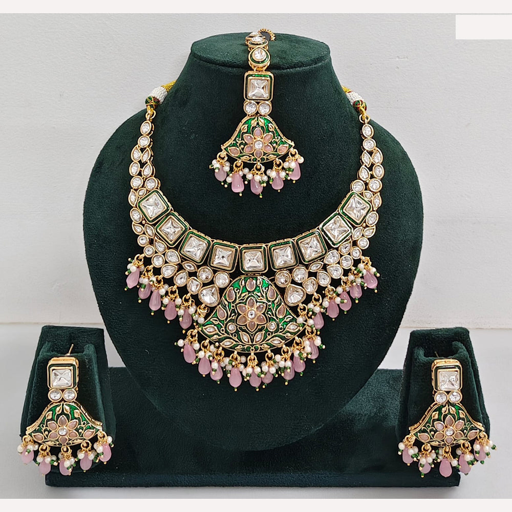 Rajwadi Collection Timeless Grace Crystal Stone And Pearl Necklace Set
